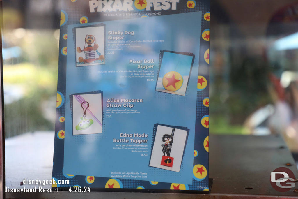 Some of the Pixar Fest offerings in Tomorrowland