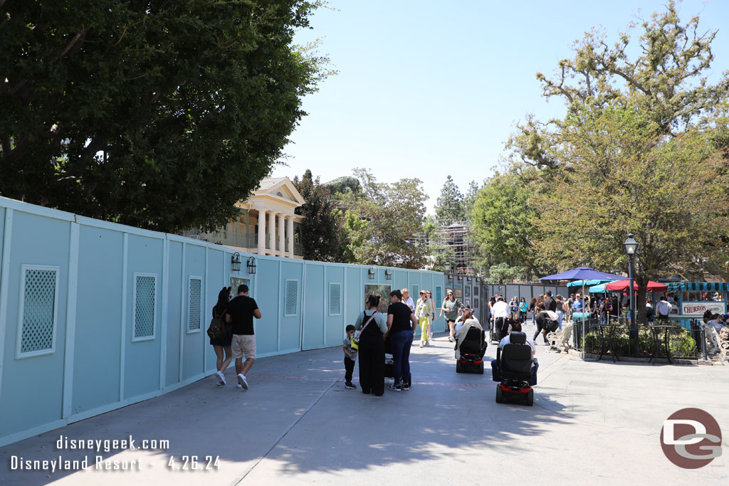 The current state of the construction walls in  New Orleans Square