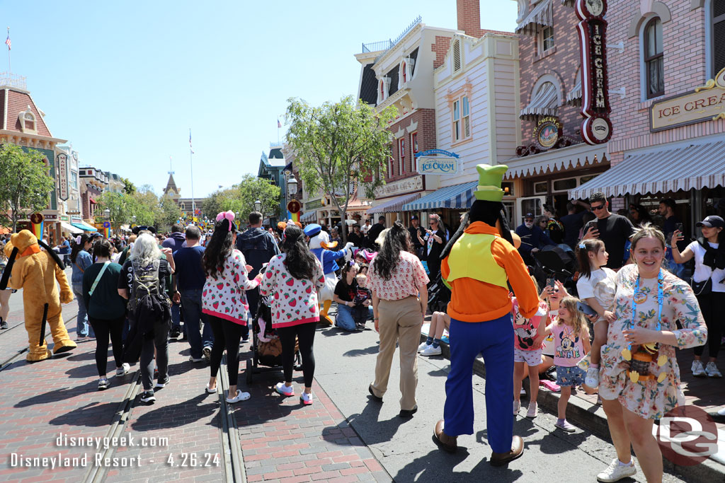 Several characters were walking Main Street visiting with guests.