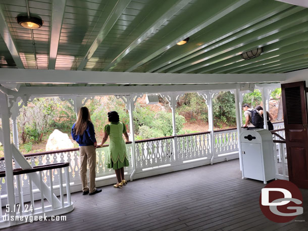 Tiana was on the mid deck enjoying the cruise.