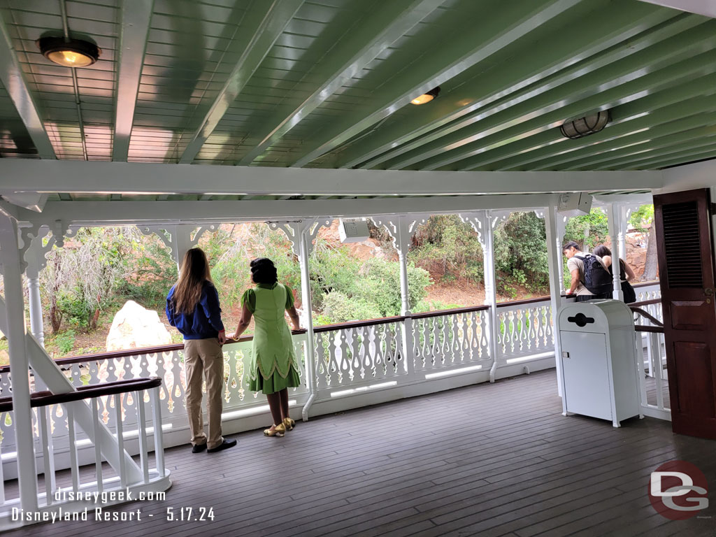 Tiana was on the mid deck enjoying the cruise.