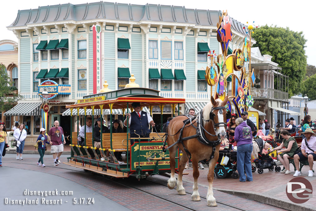 Plenty of Main Street transportation options this afternoon.  Including the horse drawn street car