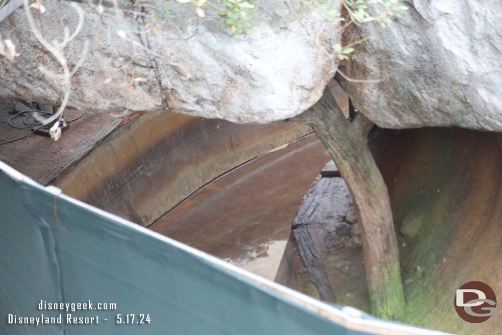 Water in the flume. Last week they had conducted some log tests.