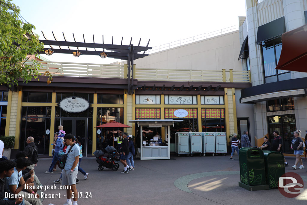 Marcelines Confectionery is closed for renovation.  A very limited set of offerings are available from a kiosk out front