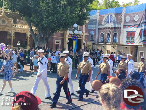 Over 100 active duty Marines and Sailors joined the ceremony.