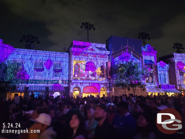 Walked down Main Street USA as the Together Forever Fireworks/Projections were going on.