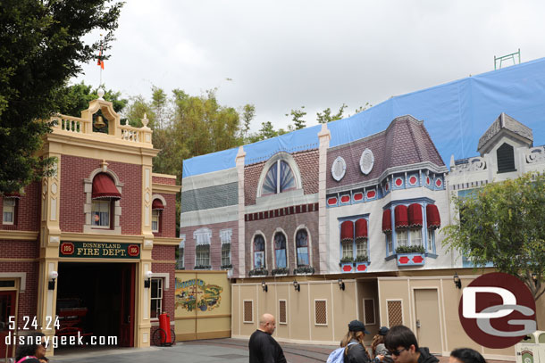 The exterior facade work continues on Main Street USA.