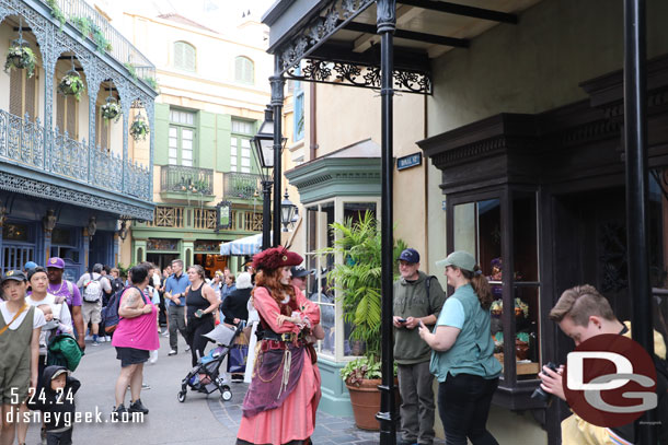 Red was roaming around greeting guests