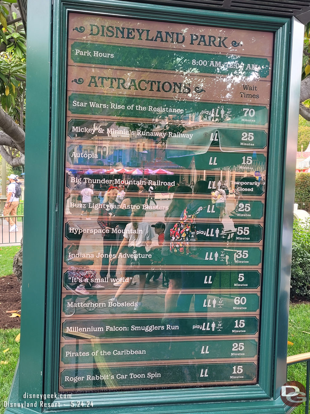 12:44pm - Disneyland wait times