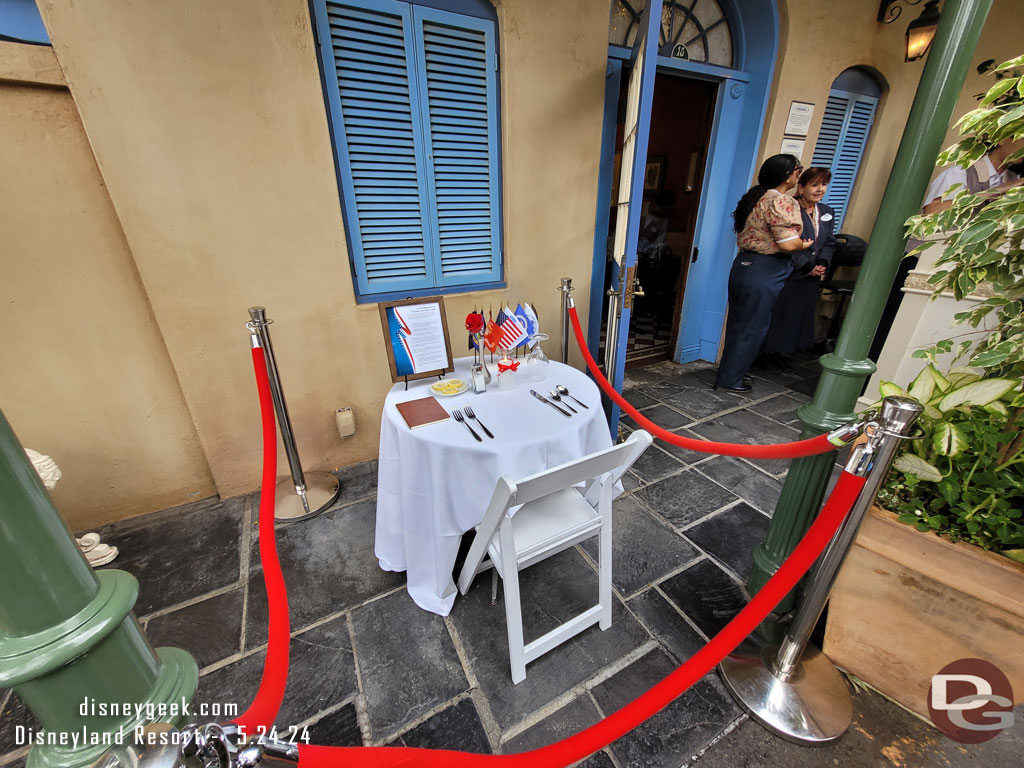 A special table set at Cafe Orleans to honor the fallen for Memorial Day.