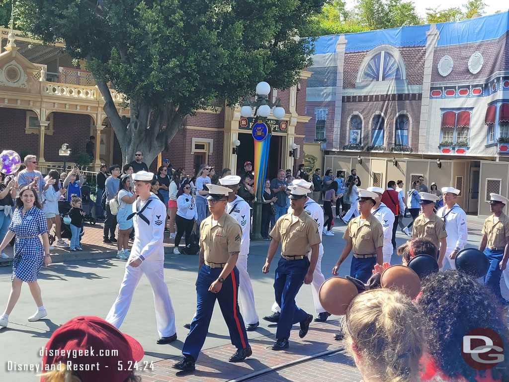 Over 100 active duty Marines and Sailors joined the ceremony.