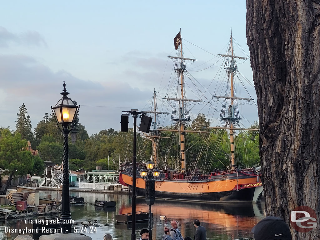 The Sailing Ship Columbia was being backed into position.