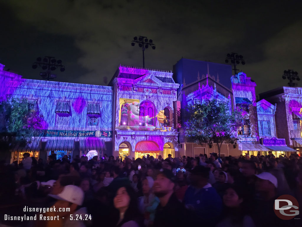 Walked down Main Street USA as the Together Forever Fireworks/Projections were going on.