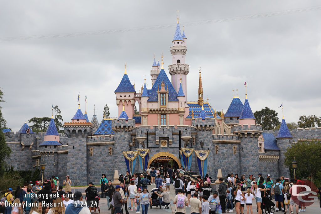 Sleeping Beauty Castle on this overcast day.