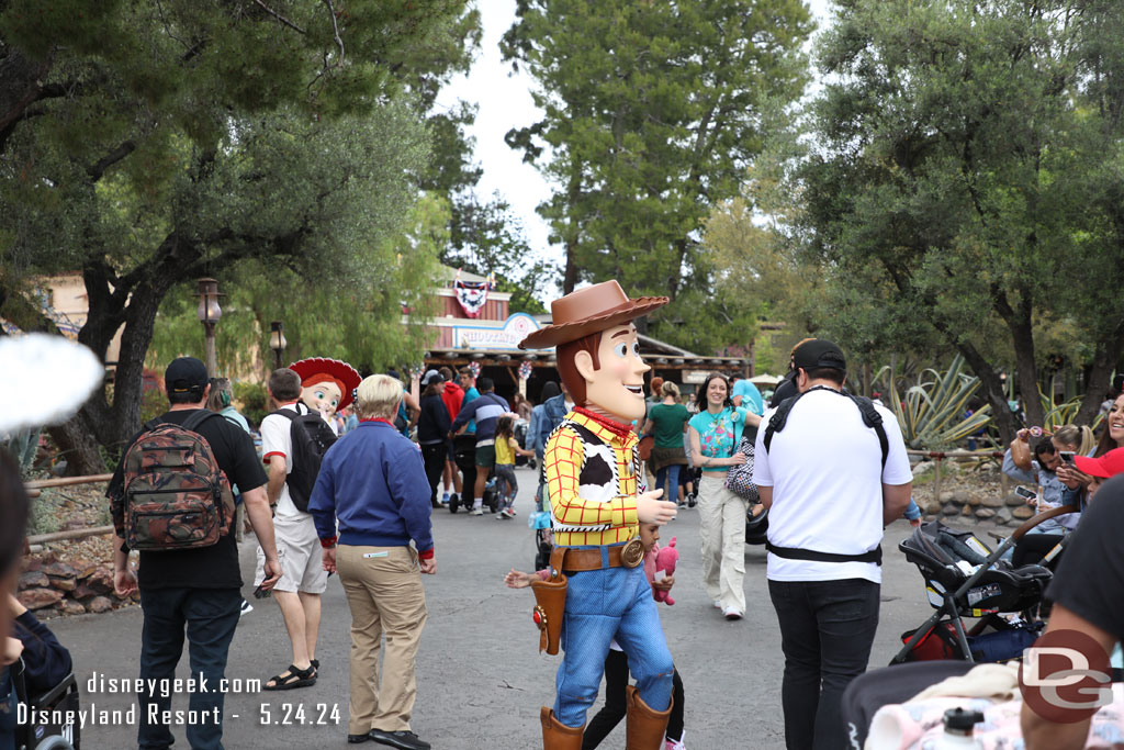 Woody and Jessie were roaming around Frontierland