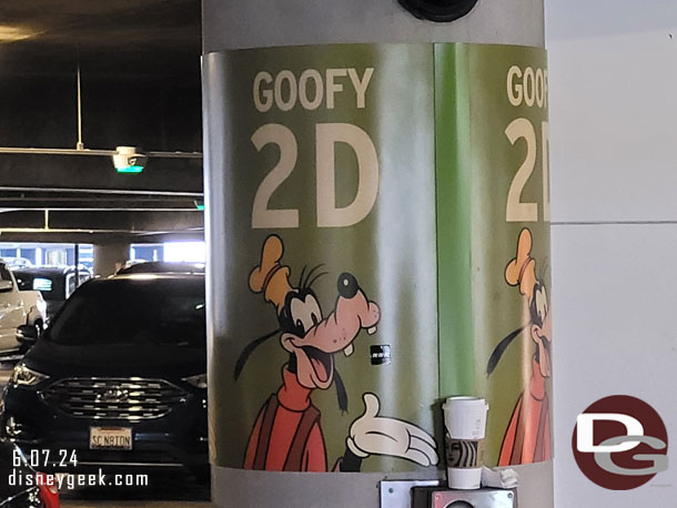 11:59am - Parked on the far side of the Goofy Level of the Mickey and Friends parking structure.