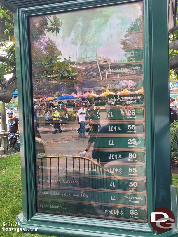 12:23pm - Disneyland Wait Times