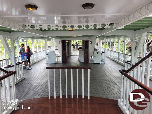 A quiet mid deck on the Mark Twain this cruise