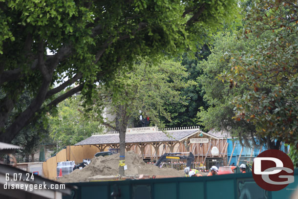 From the bridge you can see into the Haunted Mansion project site.  