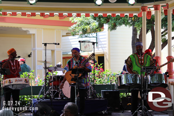 The Island Reggae Band performing on the Paradise Garden Bandstand