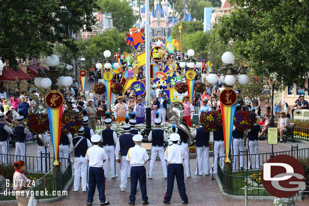 Time for the nightly Flag Retreat in Town Square