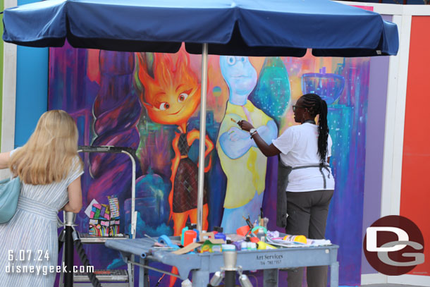 Marcella Sweet working on an Elemental Mural