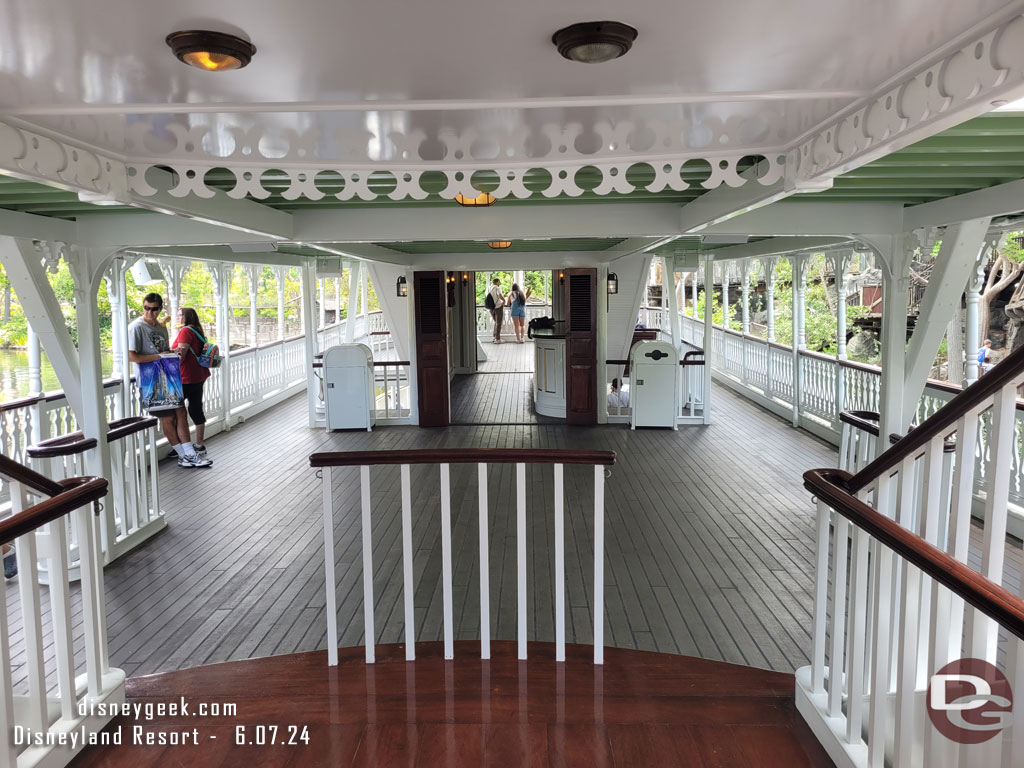 A quiet mid deck on the Mark Twain this cruise