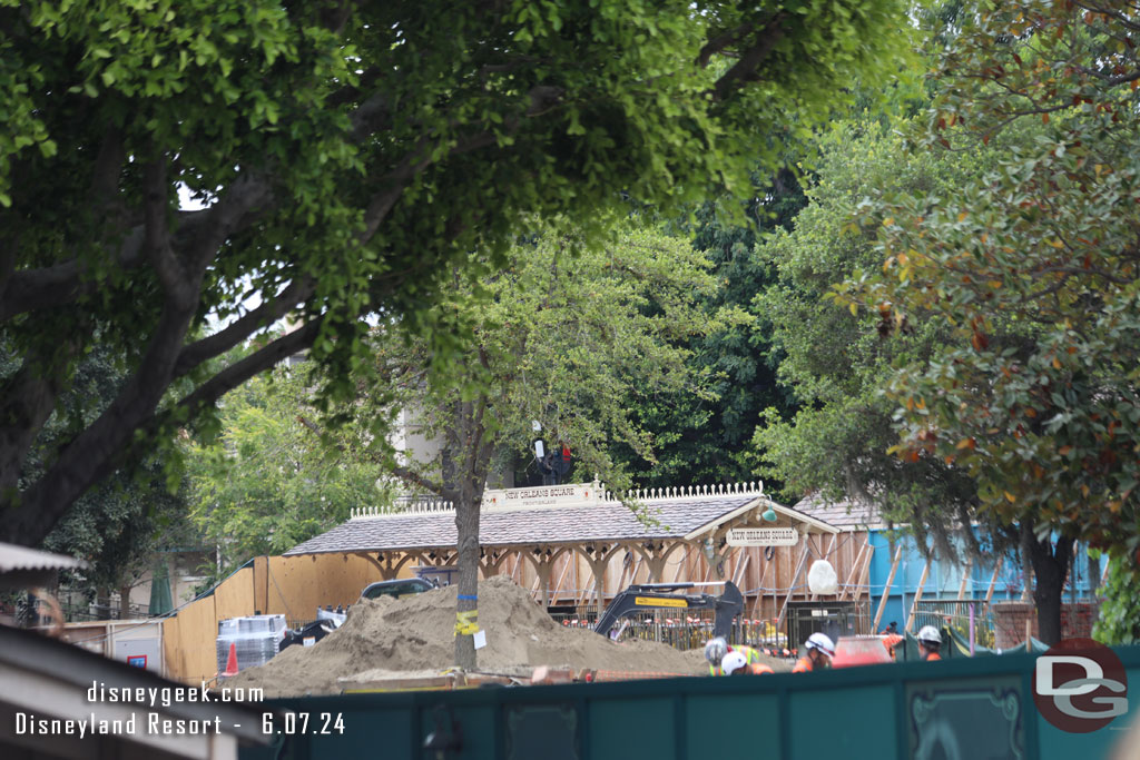 From the bridge you can see into the Haunted Mansion project site.  