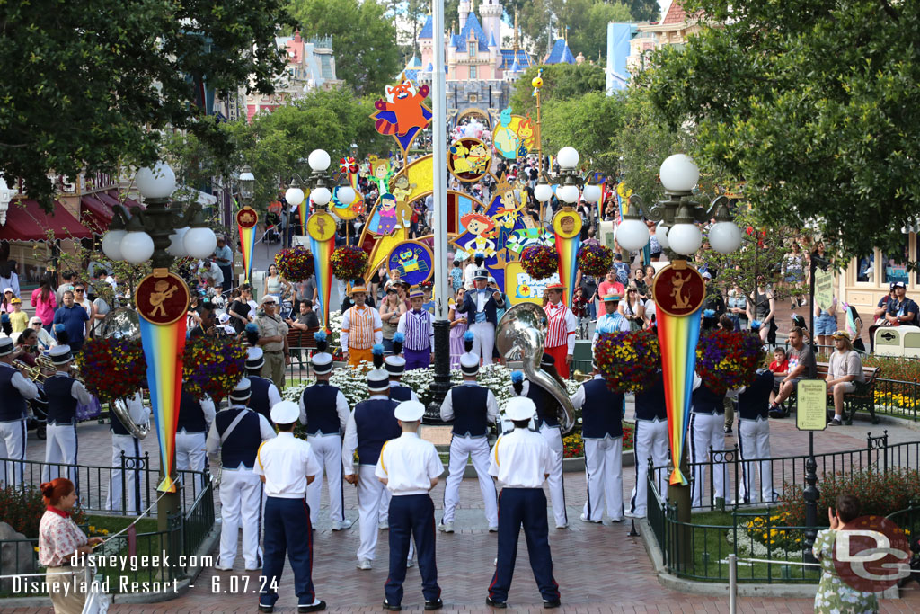 Time for the nightly Flag Retreat in Town Square