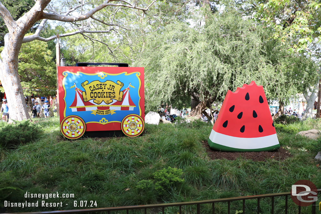 The Bugs Life photo op props have been moved to the planter outside the Fantasyland Theatre