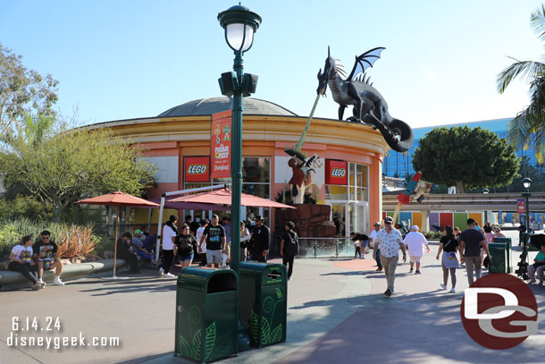 A few light posts near the LEGO store were still there up.