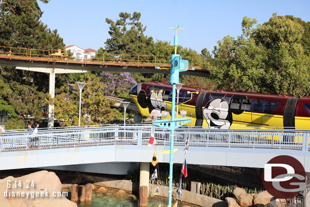 Monorail Red leaving the park.