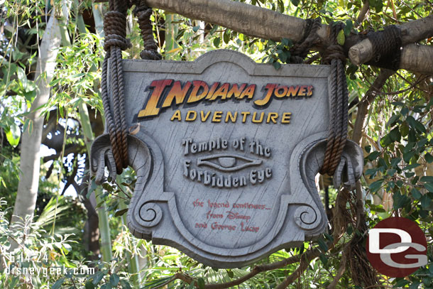 While on the Monorail noticed Indiana Jones was down so decided to walk by and see if it was close to reopening.