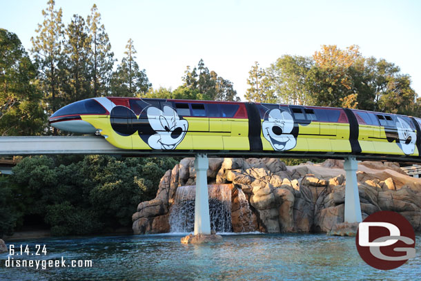 Monorail Red passing over the sub lagoon.