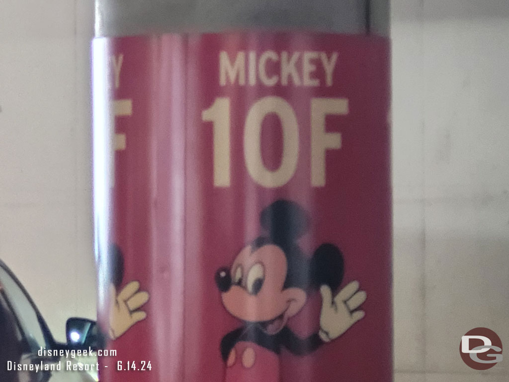 12:09pm - Parked in the first aisle of the Mickey level of the parking structure today.