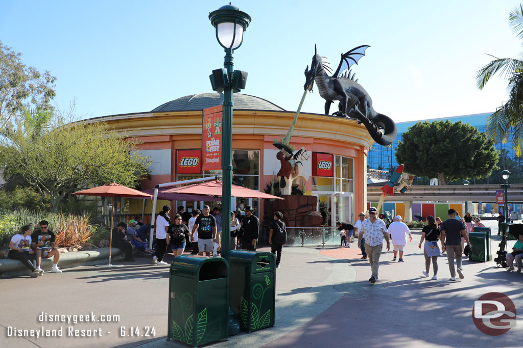 A few light posts near the LEGO store were still there up.