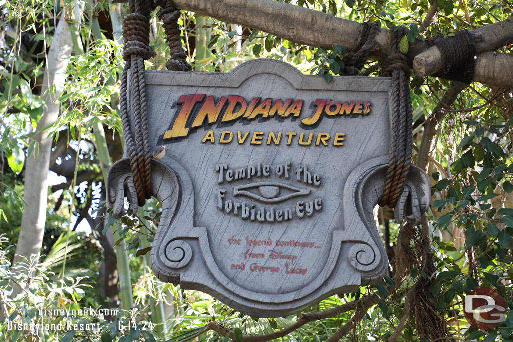 While on the Monorail noticed Indiana Jones was down so decided to walk by and see if it was close to reopening.