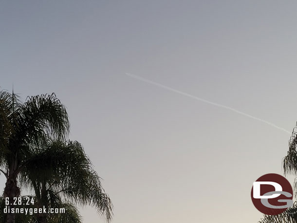 8:17pm - There was a SpaceX launch from Vandenberg so we stopped to watch it from near the Ticket Booths on our way to the tram.