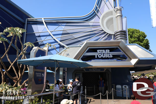 10:10am - Next up Star Tours, posted at 15 minutes too.