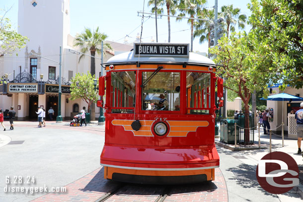 A Red Car Trolley in Carthay Circle