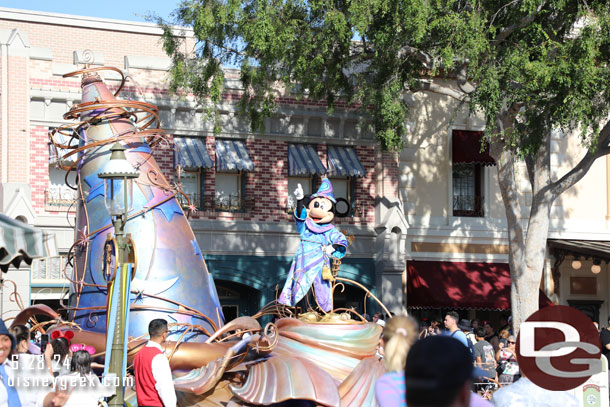 Mickey leading the way for the Magic Happens Parade at Disneyland