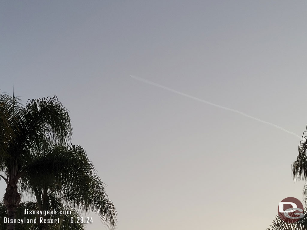 8:17pm - There was a SpaceX launch from Vandenberg so we stopped to watch it from near the Ticket Booths on our way to the tram.