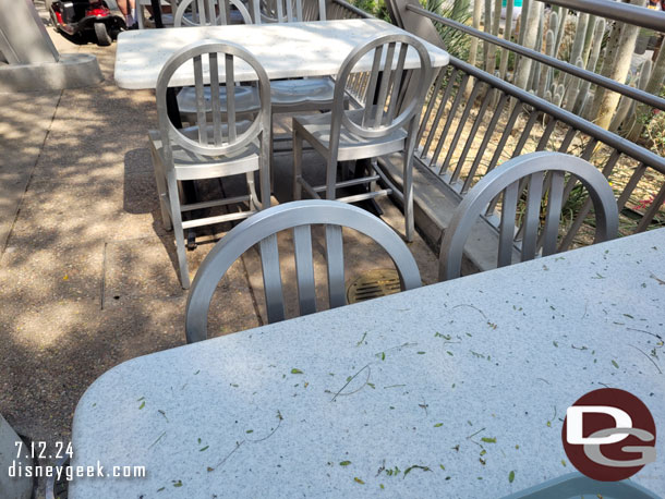 The trees along the outside dining area of Flo's have a lot falling out of them right now.