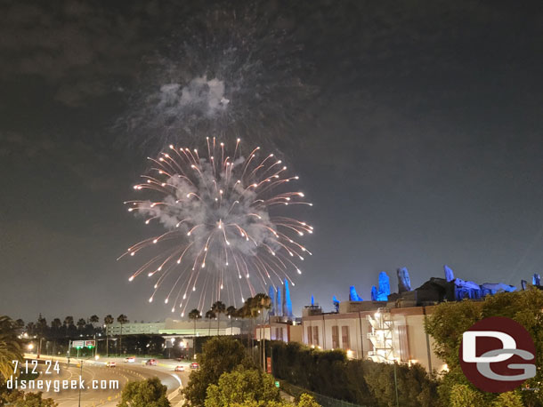 Watched Together Forever fireworks from the parking structure. This is from the 4th floor of the Mickey and Friends on the stairs