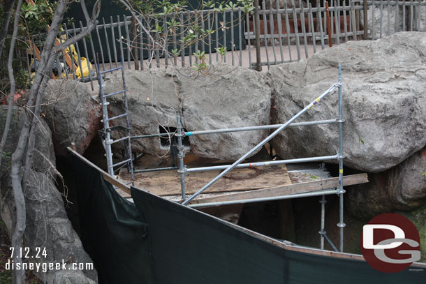 Moving on, some work above the flume with a hole cut in the rocks