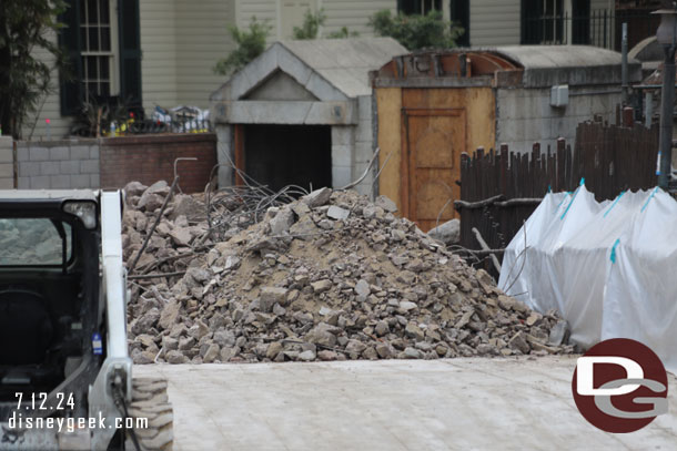 The former walkway waiting to be hauled away.