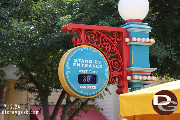 4:02pm - 30 minute wait posted for Toy Story Midway Mania