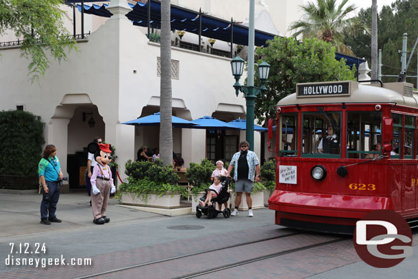 Mickey Mouse waiting to cross Hollywood Blvd.