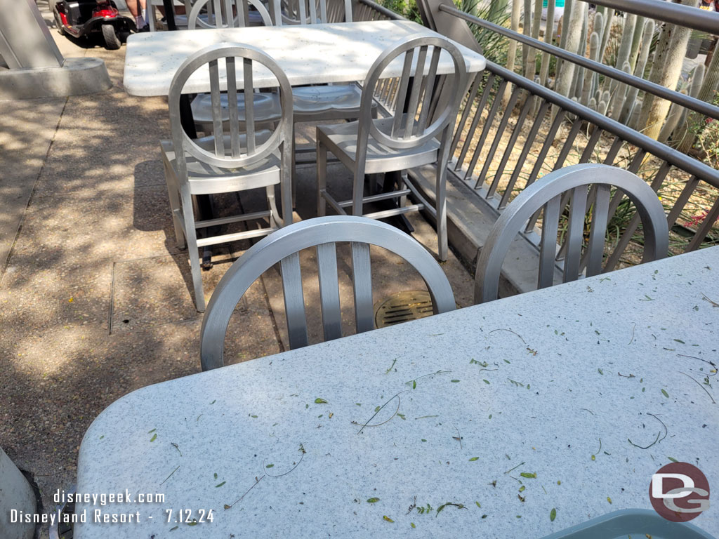 The trees along the outside dining area of Flo