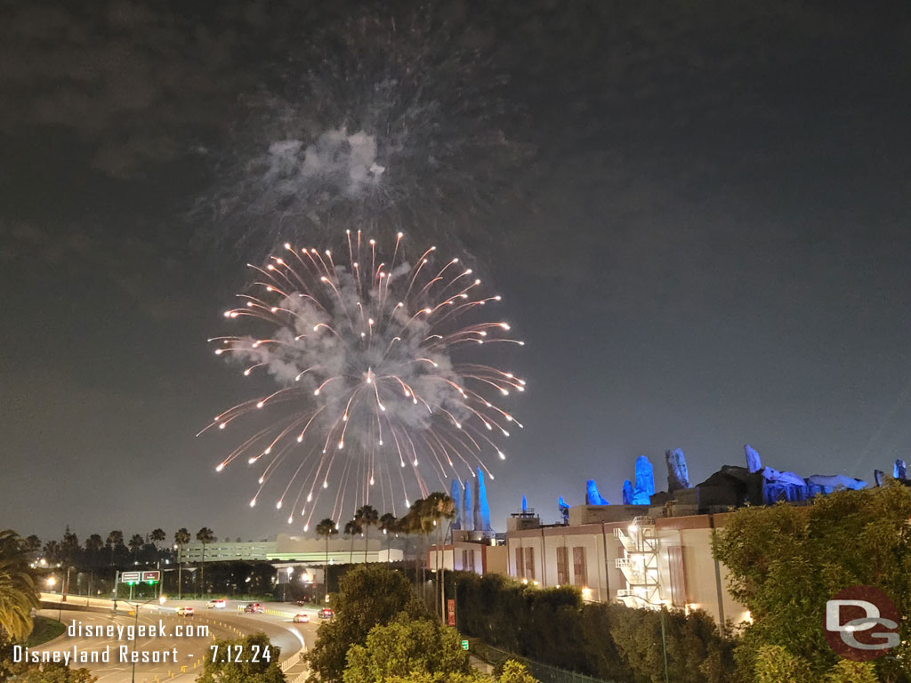 Watched Together Forever fireworks from the parking structure. This is from the 4th floor of the Mickey and Friends on the stairs